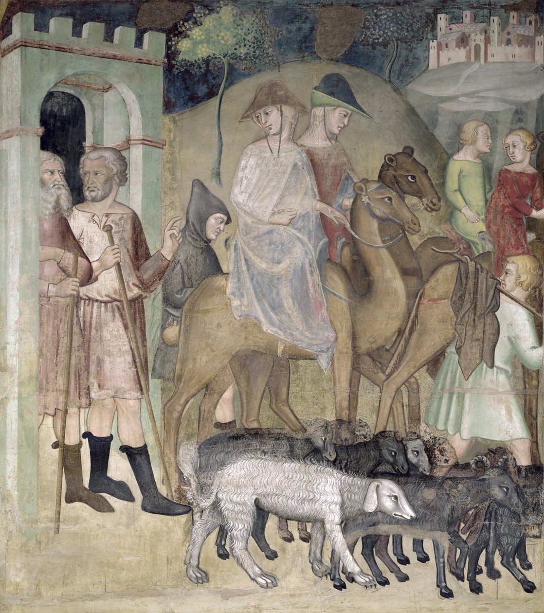 Podróż Abrahama i Lota, 1356-67 autorstwa also Manfredi de Battilori Bartolo di Fredi