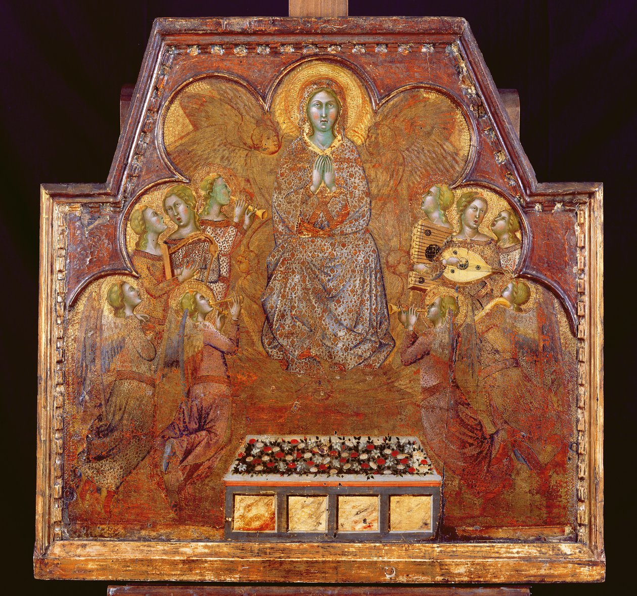 Dziewica otoczona przez anioły (tempera i złoto na płycie) autorstwa also Manfredi de Battilori Bartolo di Fredi