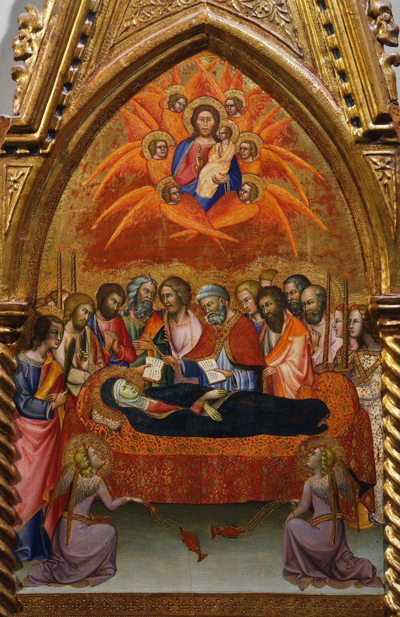 Ołtarz ze scenami Matki Boskiej: zaśnięcie Bartolo di Fredi (1330-1410) autorstwa also Manfredi de Battilori Bartolo di Fredi