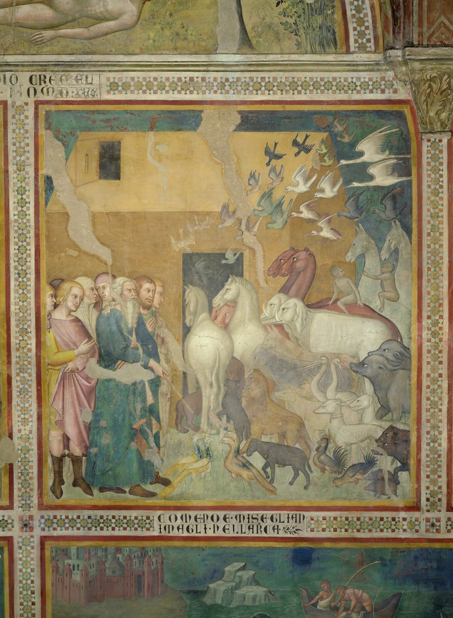 Noe prowadzący zwierzęta do arki, 1356-67 (zob. też 59303) autorstwa also Manfredi de Battilori Bartolo di Fredi