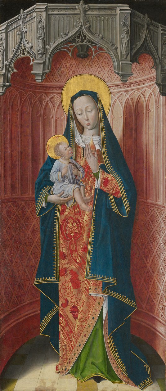 Panele z ołtarza głównego w Charterhouse of Saint-Honoré, Thuison-les-Abbeville: Dziewica z Dzieciątkiem autorstwa anonymous 