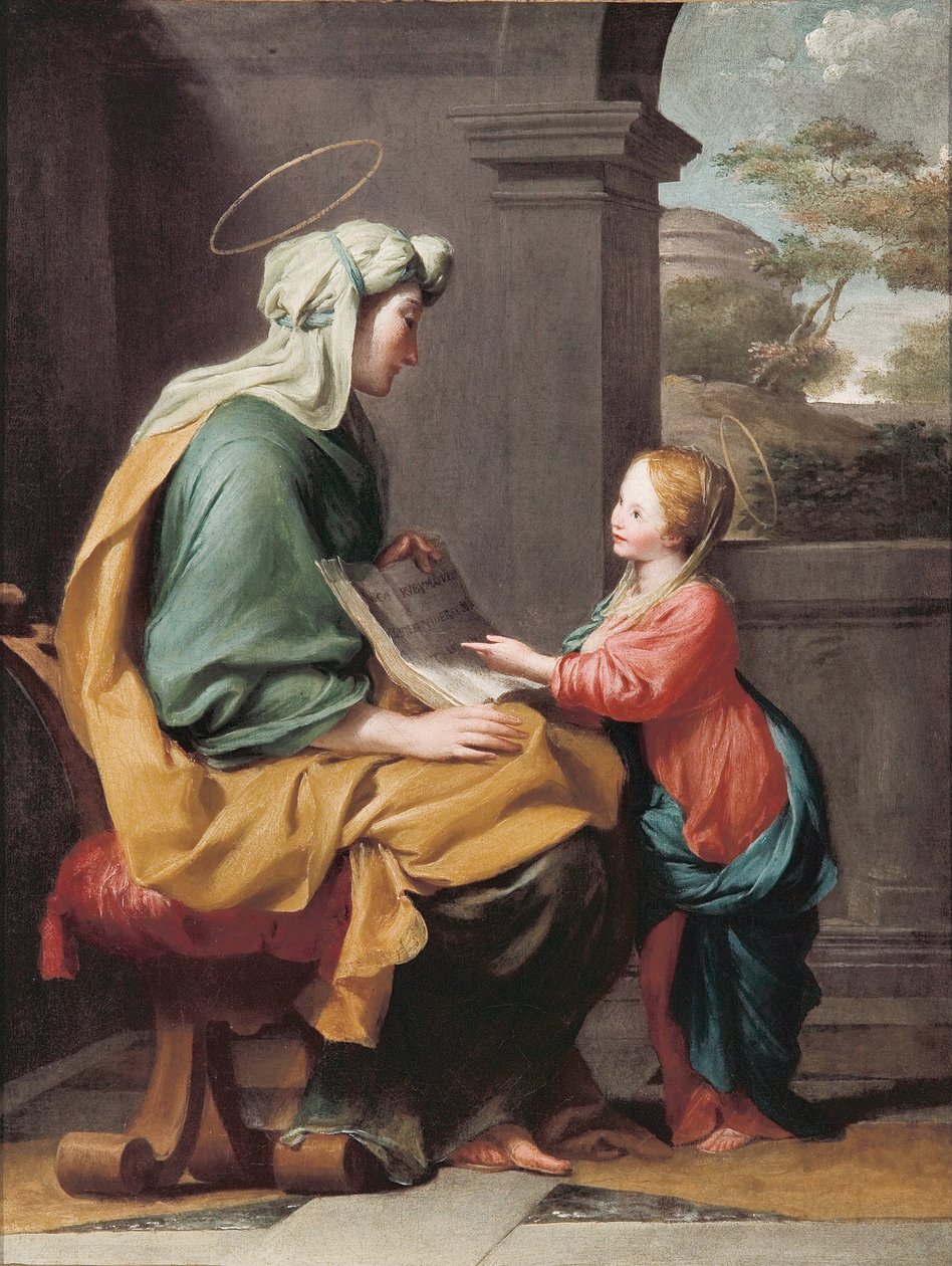 Wychowanie Maryi Panny autorstwa Giovanni Francesco Romanelli