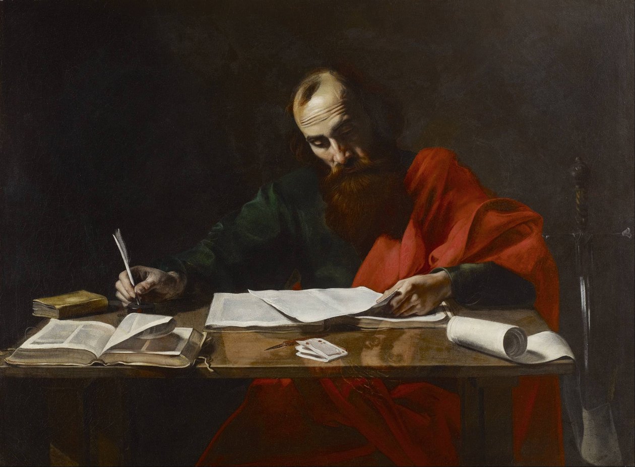 Św. Paweł pisze swoje listy autorstwa Valentin de Boulogne