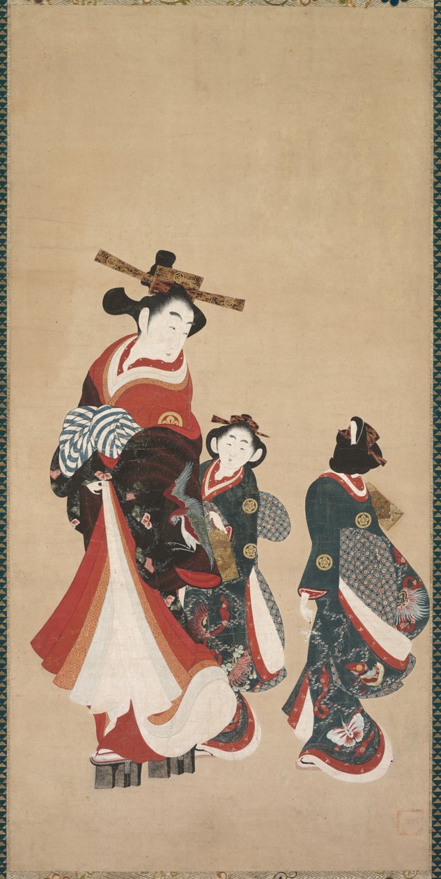 Kurtyzana i opiekunowie autorstwa attributed to Engetsudō