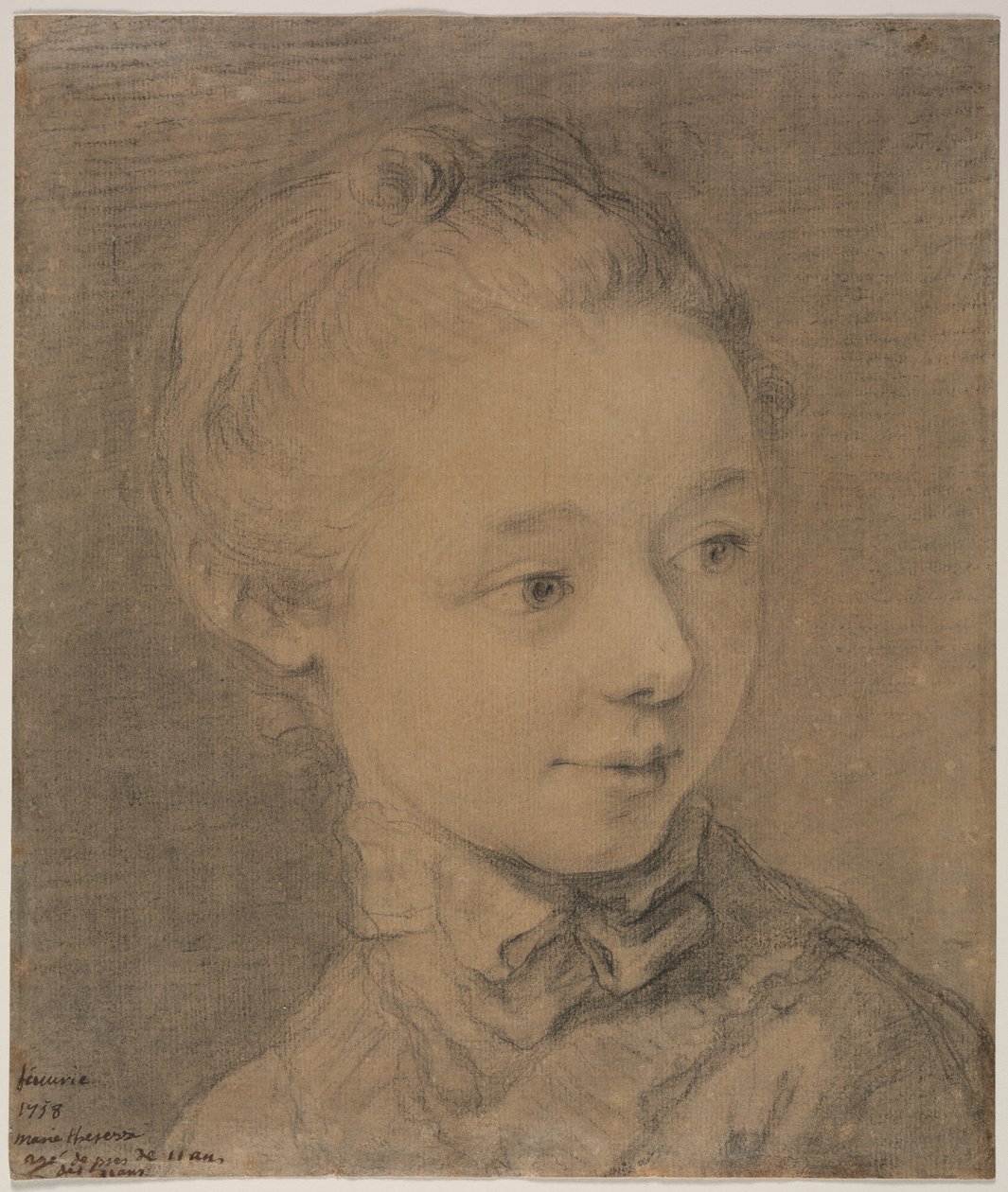 Głowa młodej dziewczyny skręcającej w prawo autorstwa attributed to François Hubert Drouais