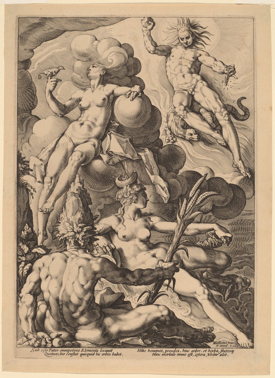 Cztery Żywioły autorstwa attributed to Jacob Matham, after Hendrick Goltzius
