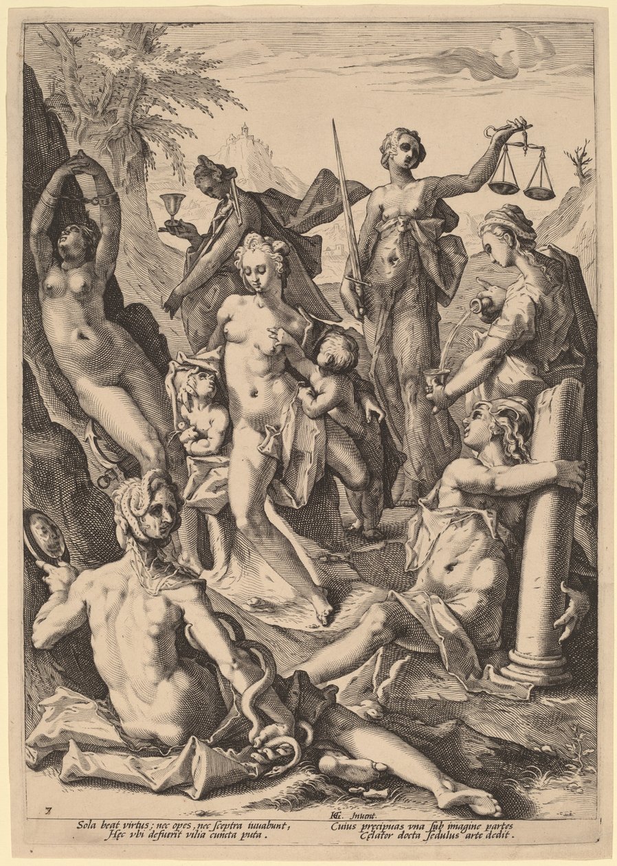 Siedem cnót autorstwa attributed to Jacob Matham, after Hendrik Goltzius