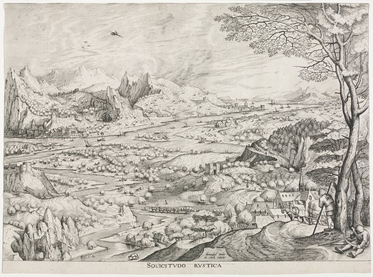 Wielkie krajobrazy: wiejski Solicitus autorstwa attributed to Jan van Doetechum