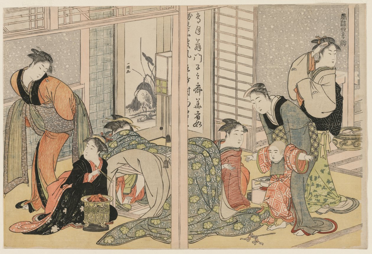 Eleganckie przyjemności czterech pór roku autorstwa attributed to Kitagawa Utamaro