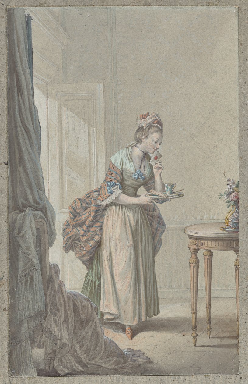 Kobieta z literą autorstwa attributed to Sigmond Freudeberg