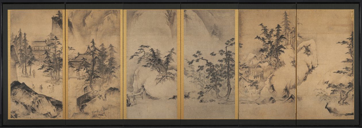 Zimowy i wiosenny krajobraz autorstwa attributed to Tenshō Shūbun