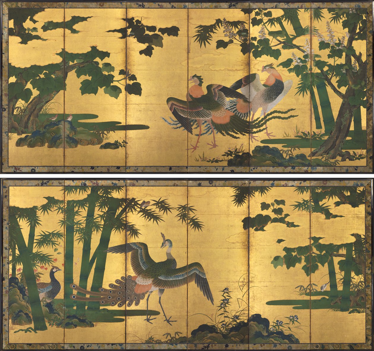 Paw i Feniksy autorstwa attributed to Tosa Mitsuyoshi
