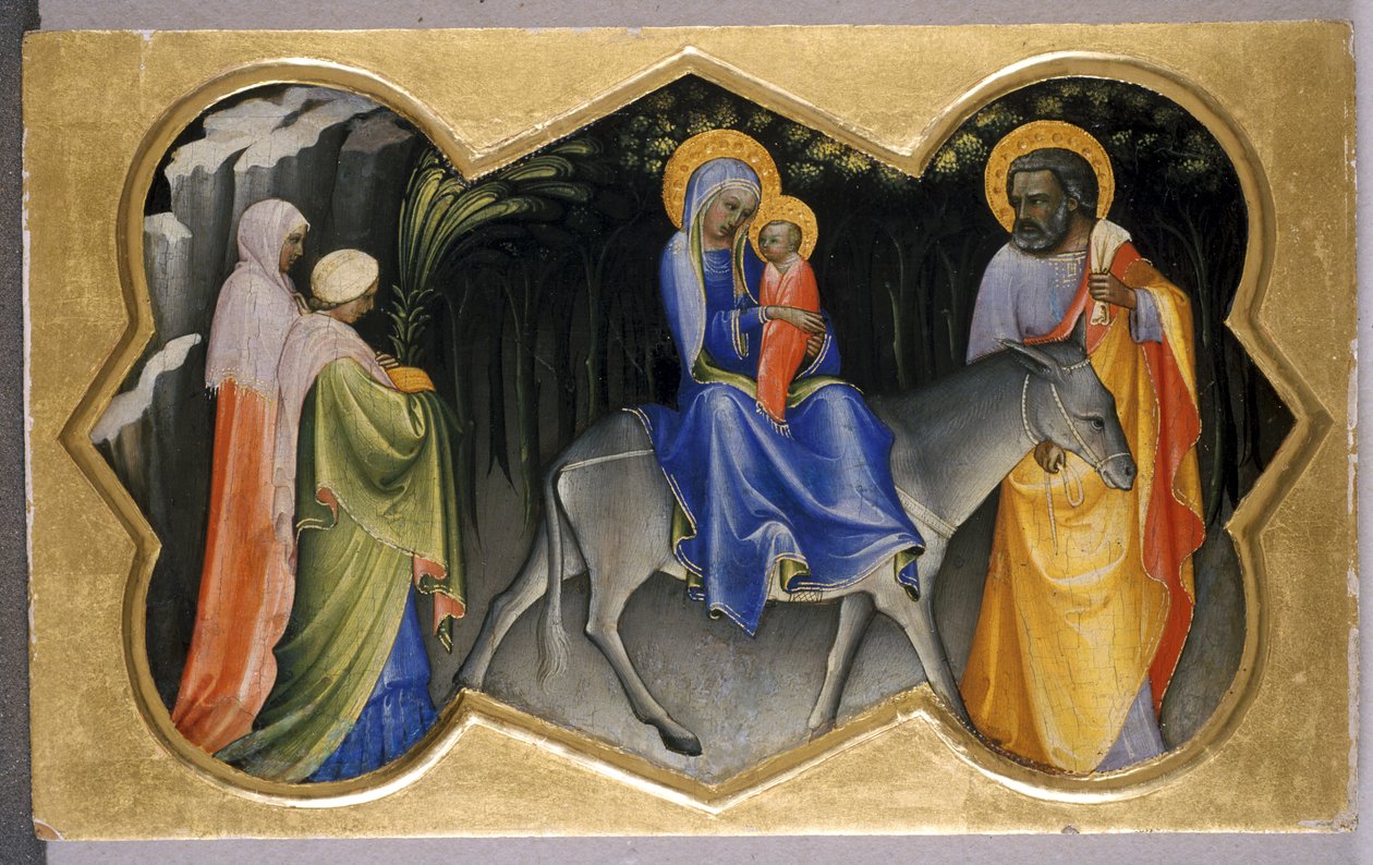 Ucieczka do Egiptu, ok. 1405 (tempera na drewnie topoli) autorstwa c.1370 1425 Lorenzo Monaco