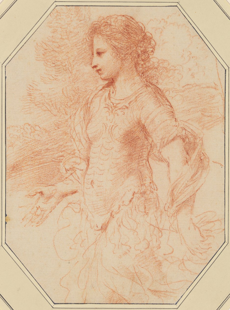 Erminia autorstwa called Guercino Giovanni Francesco Barbieri