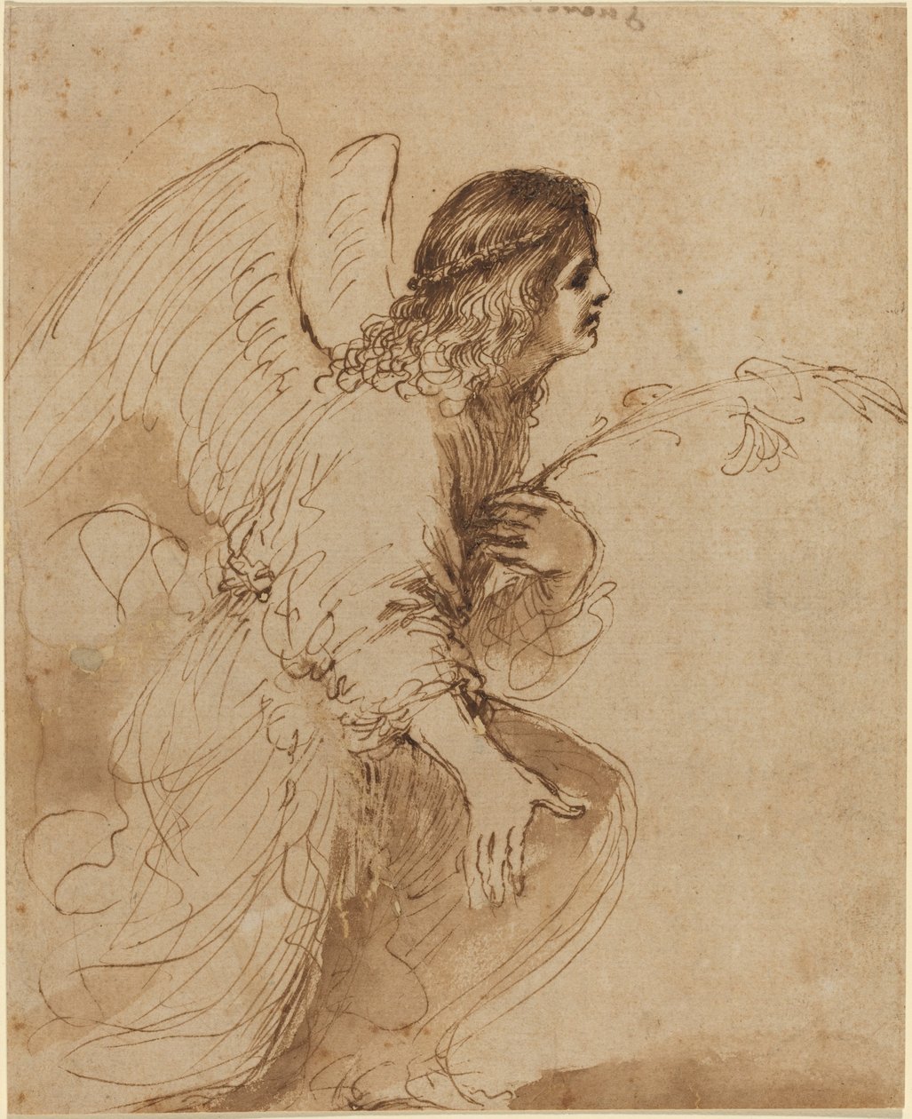 Anioł Zwiastowania autorstwa called Guercino Giovanni Francesco Barbieri