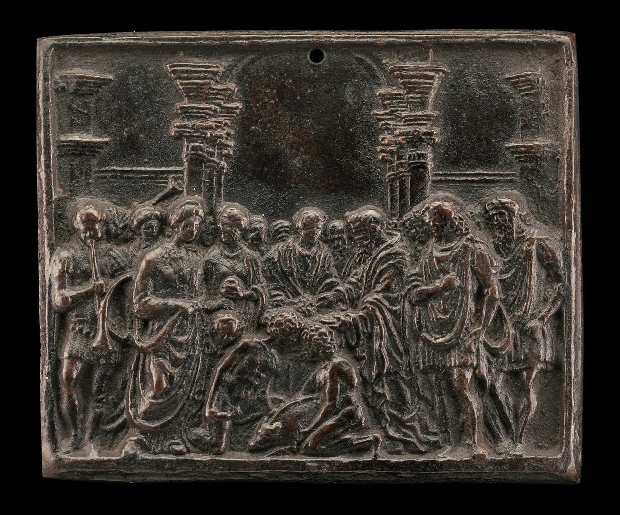 Ofiara świni autorstwa called Riccio Andrea Briosco