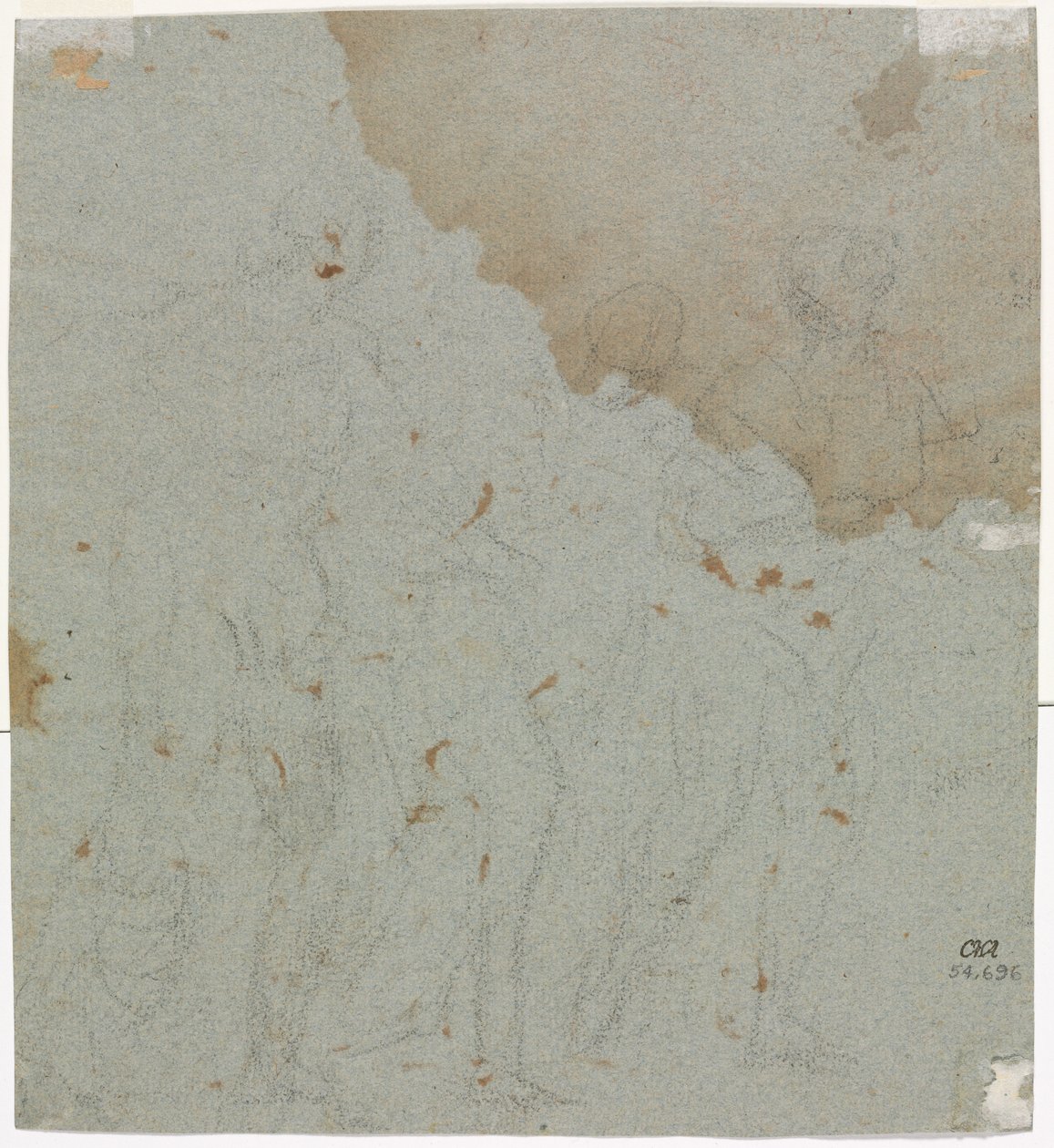 Szkic dla Lota i jego córek (verso) autorstwa circle of Pietro da Cortona