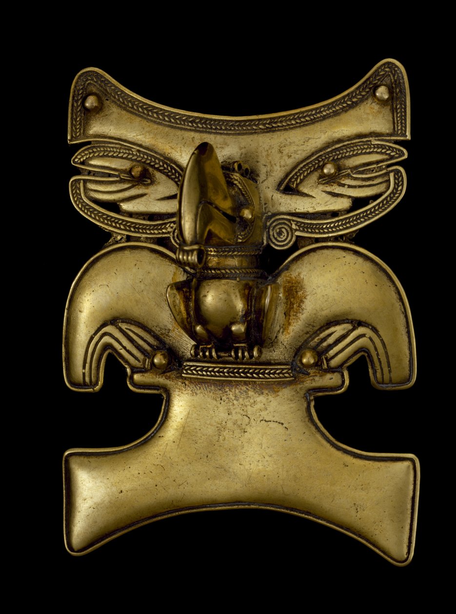 Wisiorek Szamana Przemienionego w Tukana, 500-1550 AD (złoto) autorstwa culture Tairona