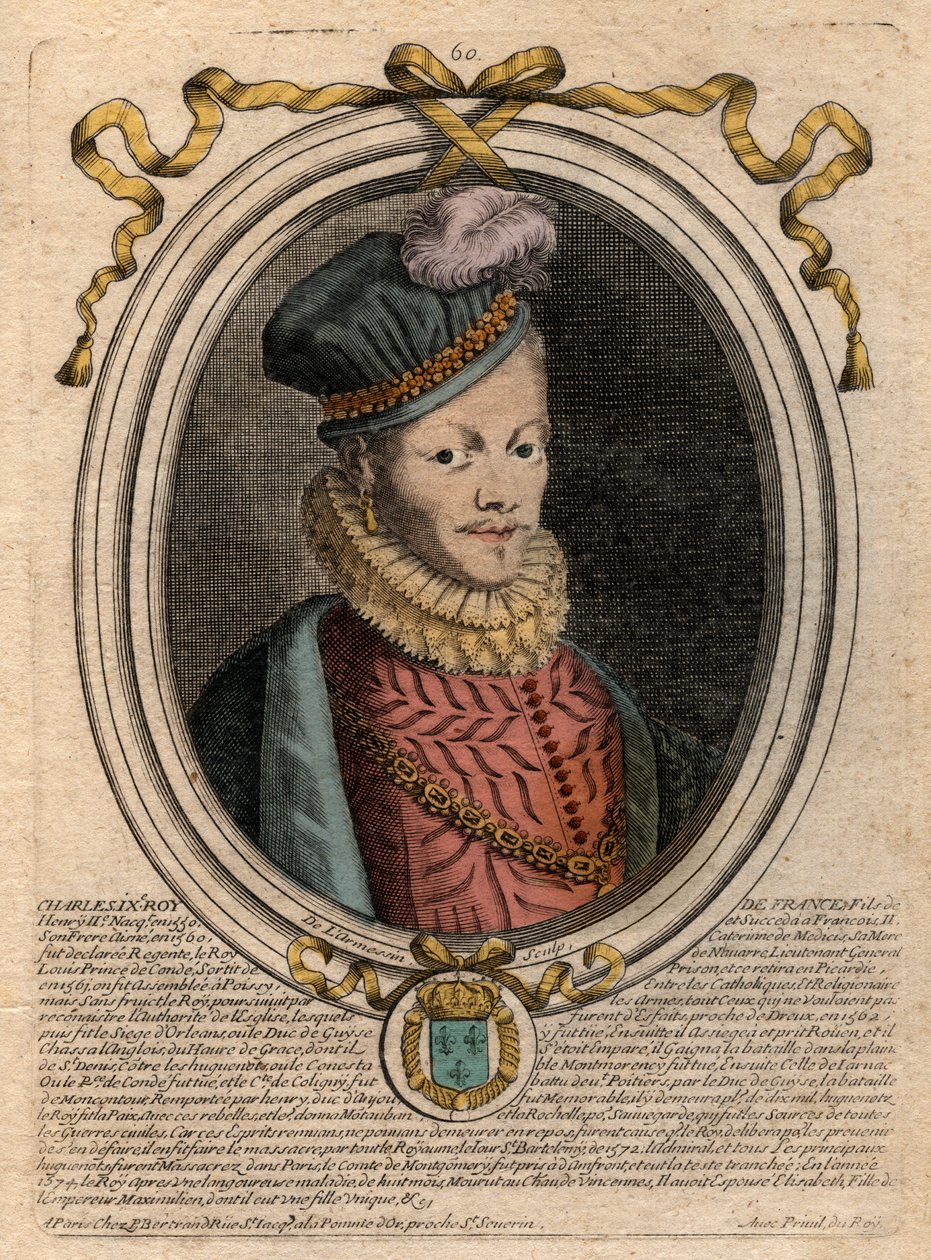 Portret króla Ludwika XII (1462-1515) - Portret Ludwika XII Francji (1462-1515), króla Francji - rycina z 