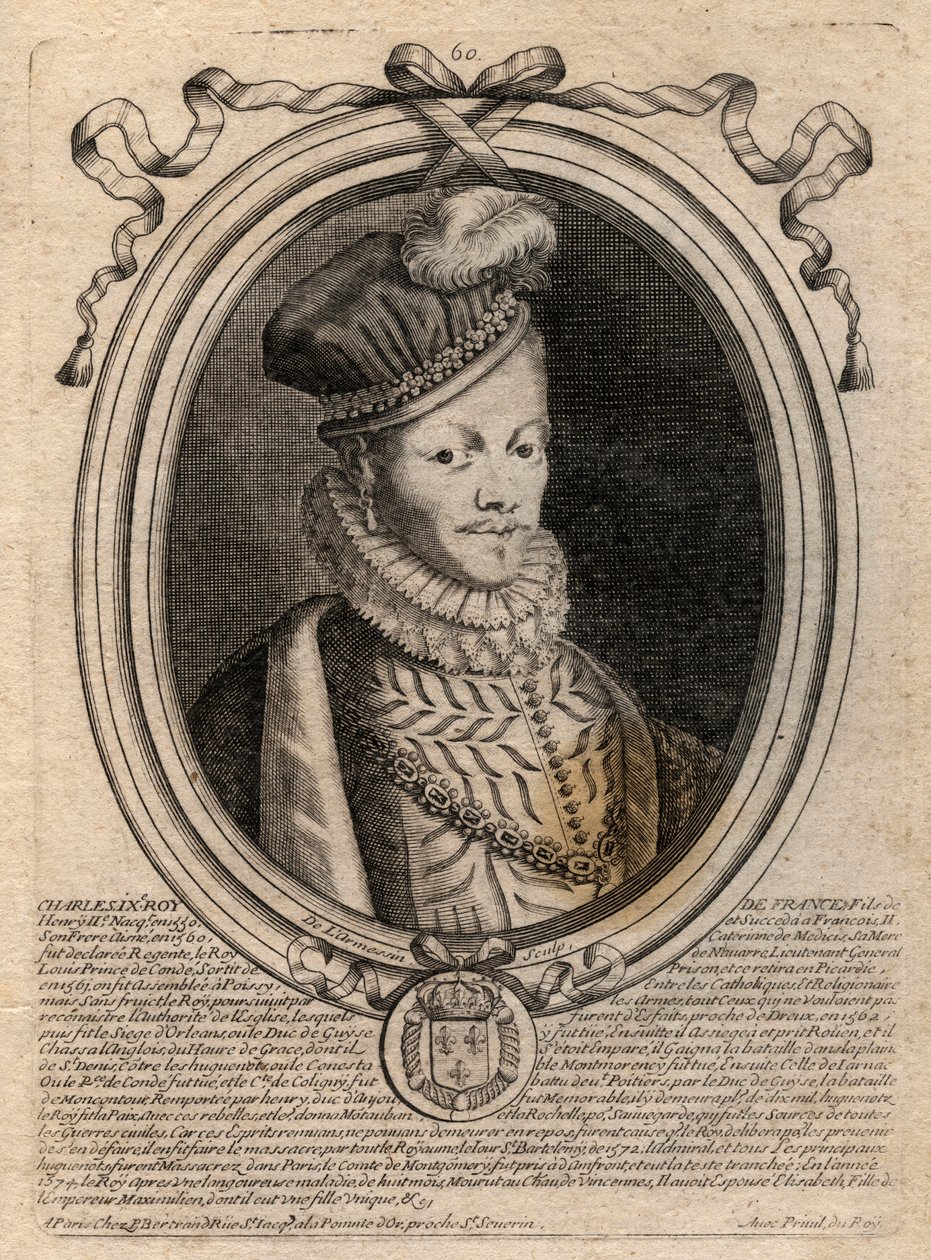 Portret króla Ludwika XII (1462-1515) - Portret Ludwika XII Francji (1462-1515), króla Francji - rycina z 