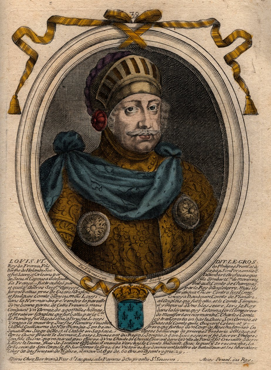 Portret Ludwika VI, zwany Grubym - rycina z 