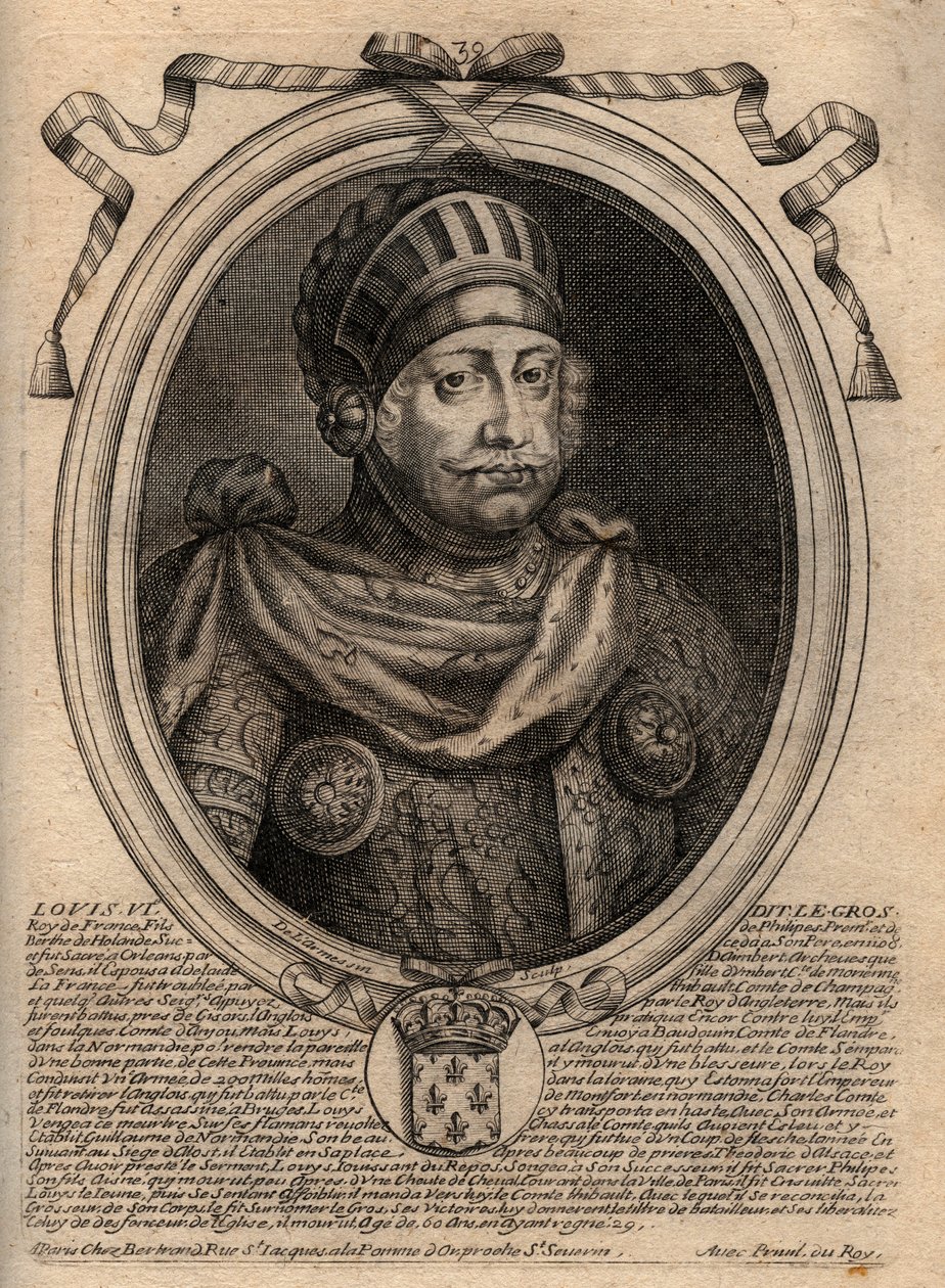 Portret Ludwika VI, zwany Grubym - rycina z 