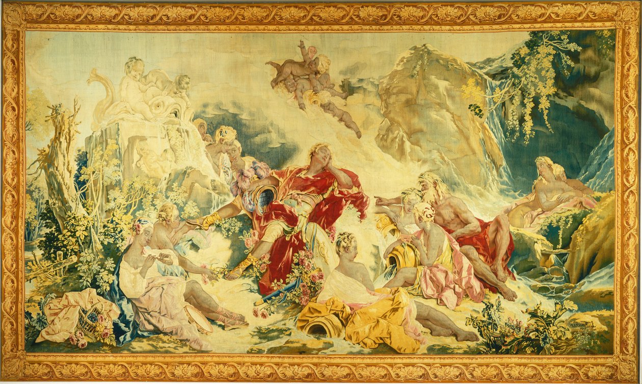 Sen Rinaldo autorstwa design and cartoon by François Boucher; woven under the direction of Jean Baptiste Oudry and Nicolas Besnier at