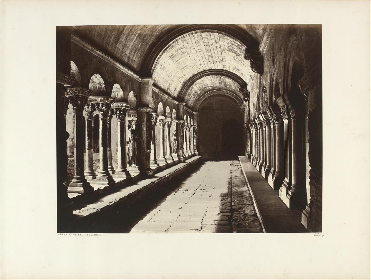 Cloître Saint Trophime, Arles autorstwa Edouard Denis Baldus