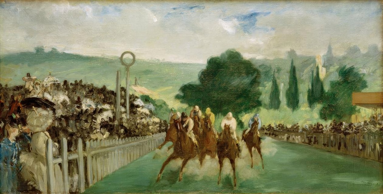 Wyścigi w Longchamp autorstwa Édouard Manet