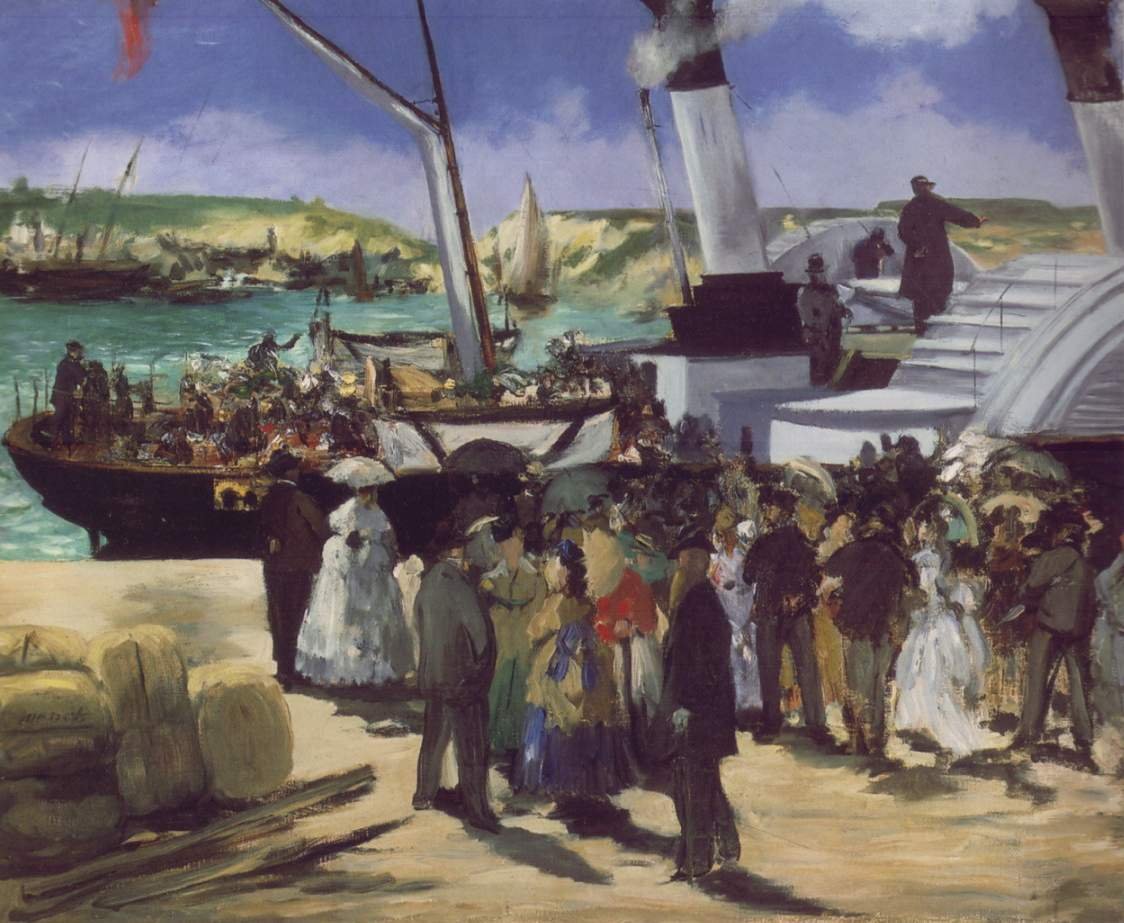 Wypłynięcie łodzi Folkstone autorstwa Édouard Manet