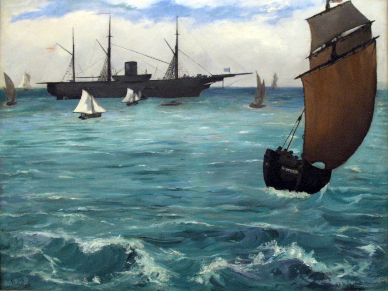 Kearsarge w pobliżu Boulogne autorstwa Édouard Manet