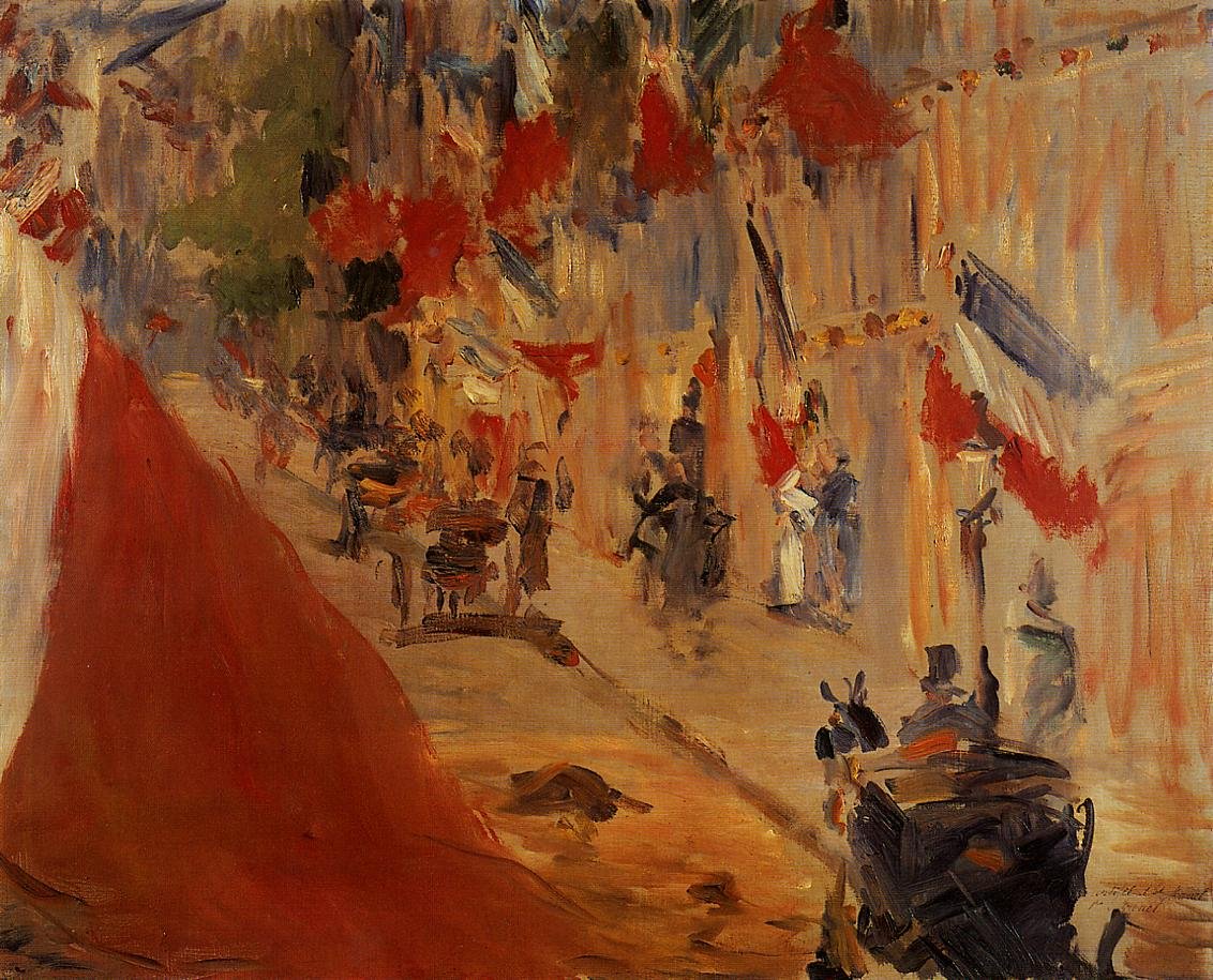 Rue Mosnier z flagami autorstwa Édouard Manet