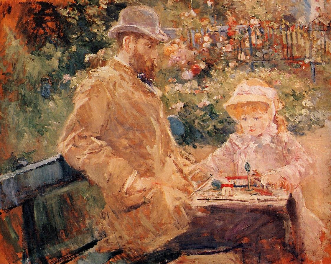 Eugène Manet i jego córka w Bougival autorstwa Édouard Manet