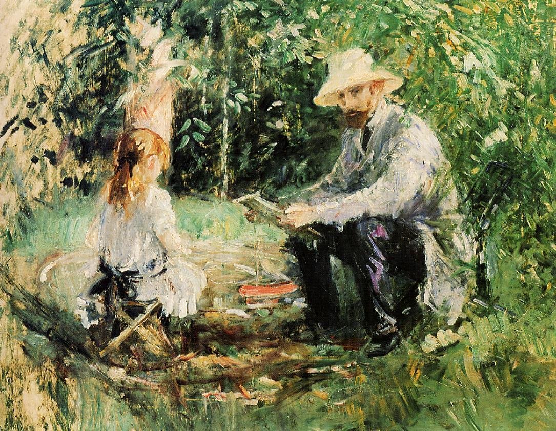 Eugène Manet i jego córka w ogrodzie autorstwa Édouard Manet