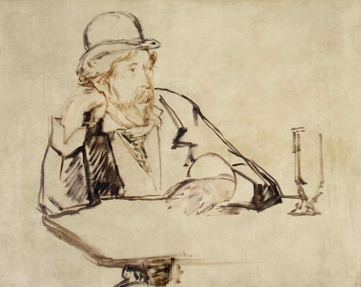 George Moore w kawiarni? autorstwa Édouard Manet