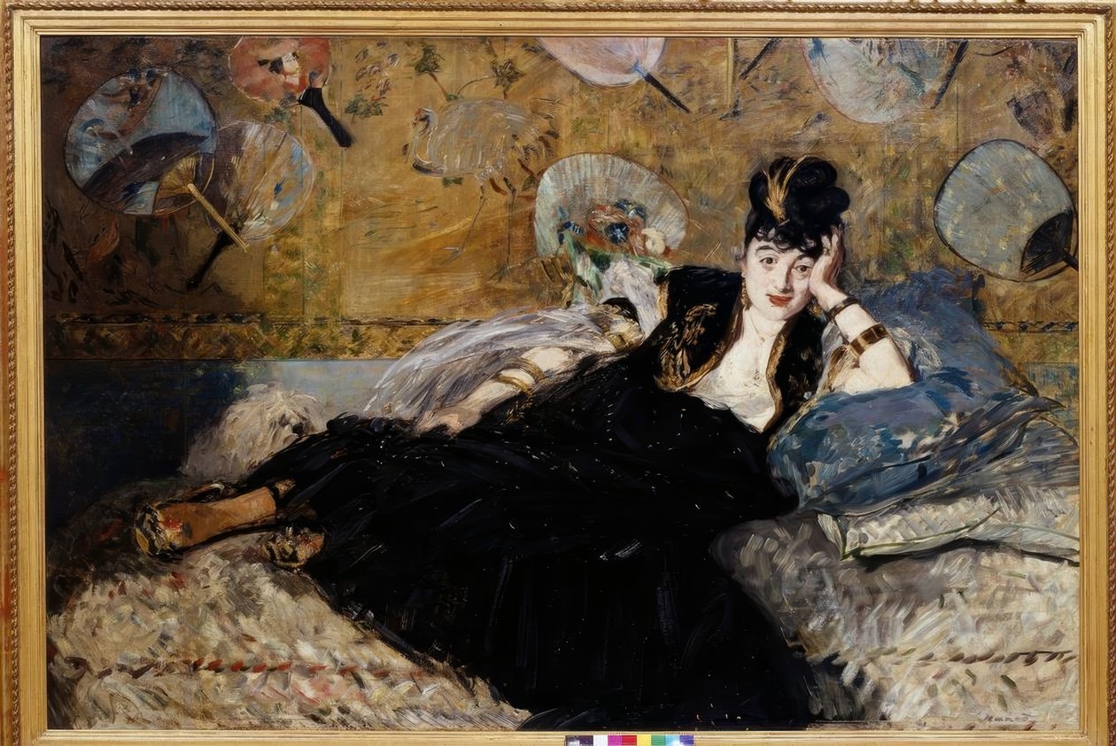 Pani z fanami autorstwa Édouard Manet