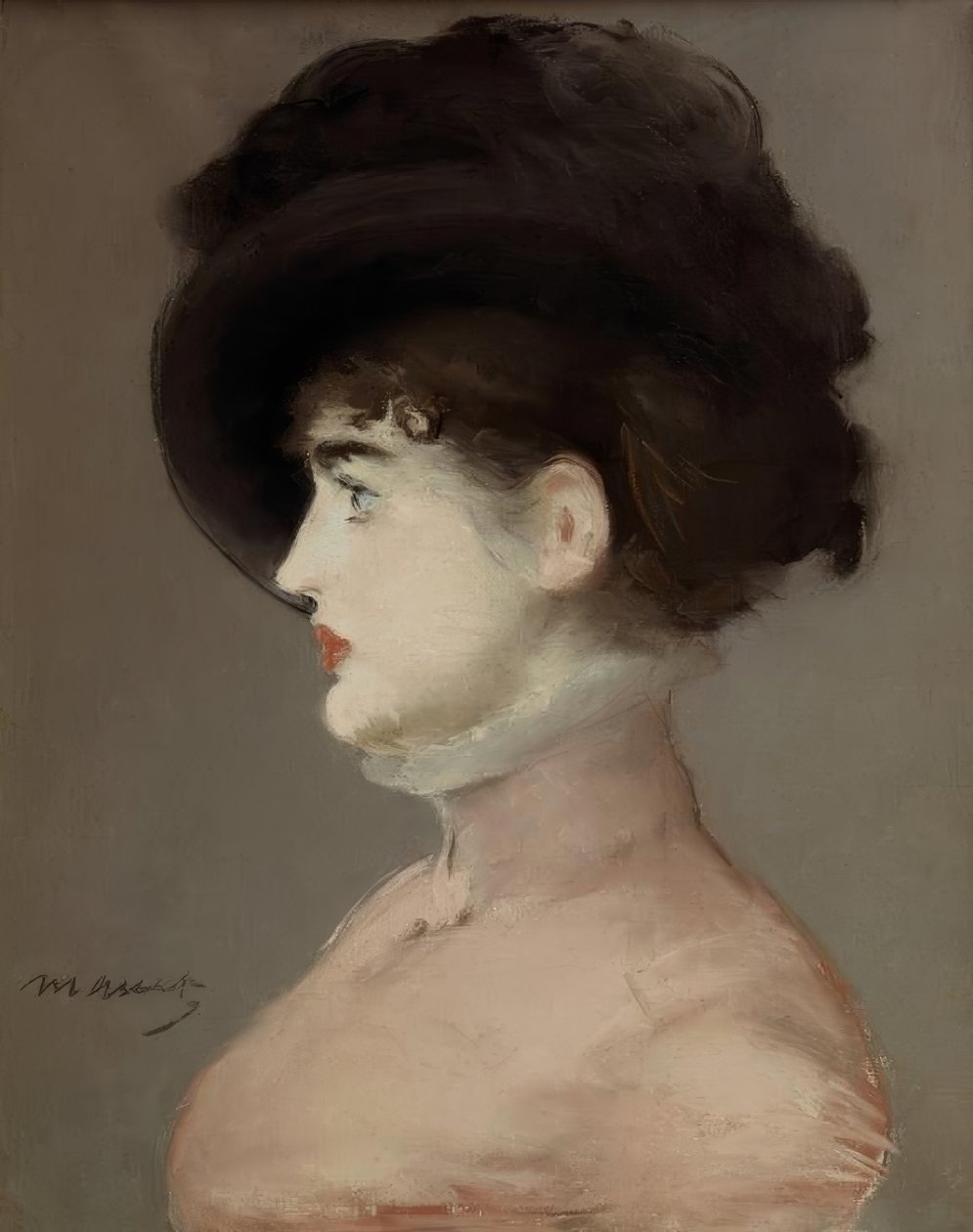 Kobieta w czarnym kapeluszu: portret Irmy Brunner, Wiedeńczyka autorstwa Édouard Manet
