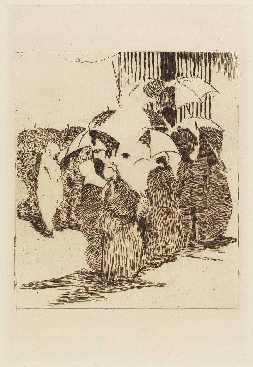 Linia przed sklepem mięsnym, 1870 autorstwa Édouard Manet