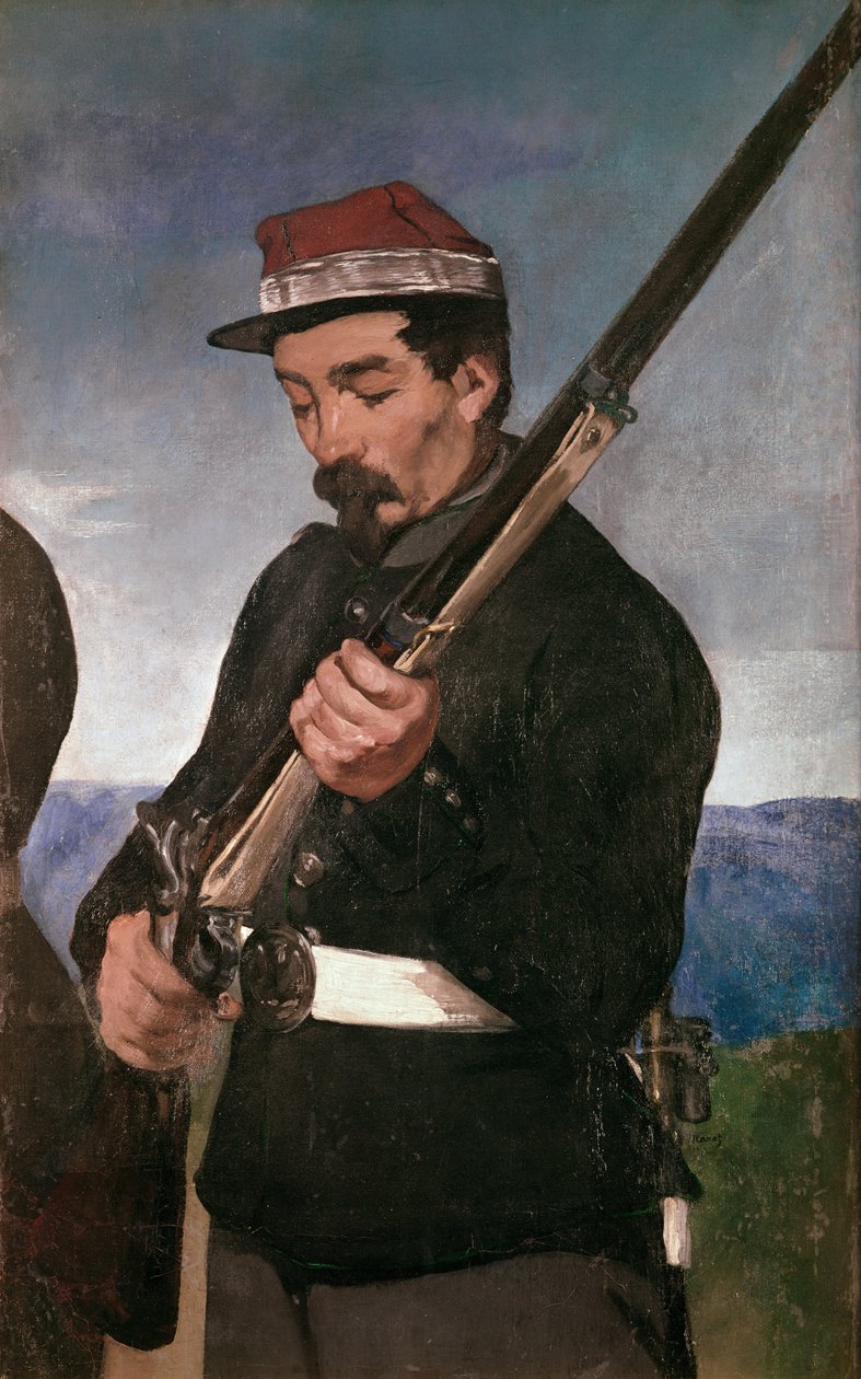 Podoficer trzymający karabin autorstwa Édouard Manet