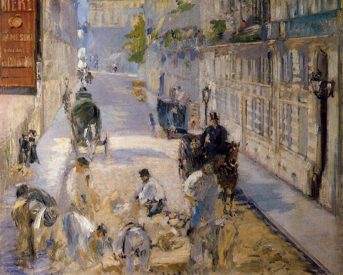 Płyty chodnikowe na Rue Mosnier autorstwa Édouard Manet