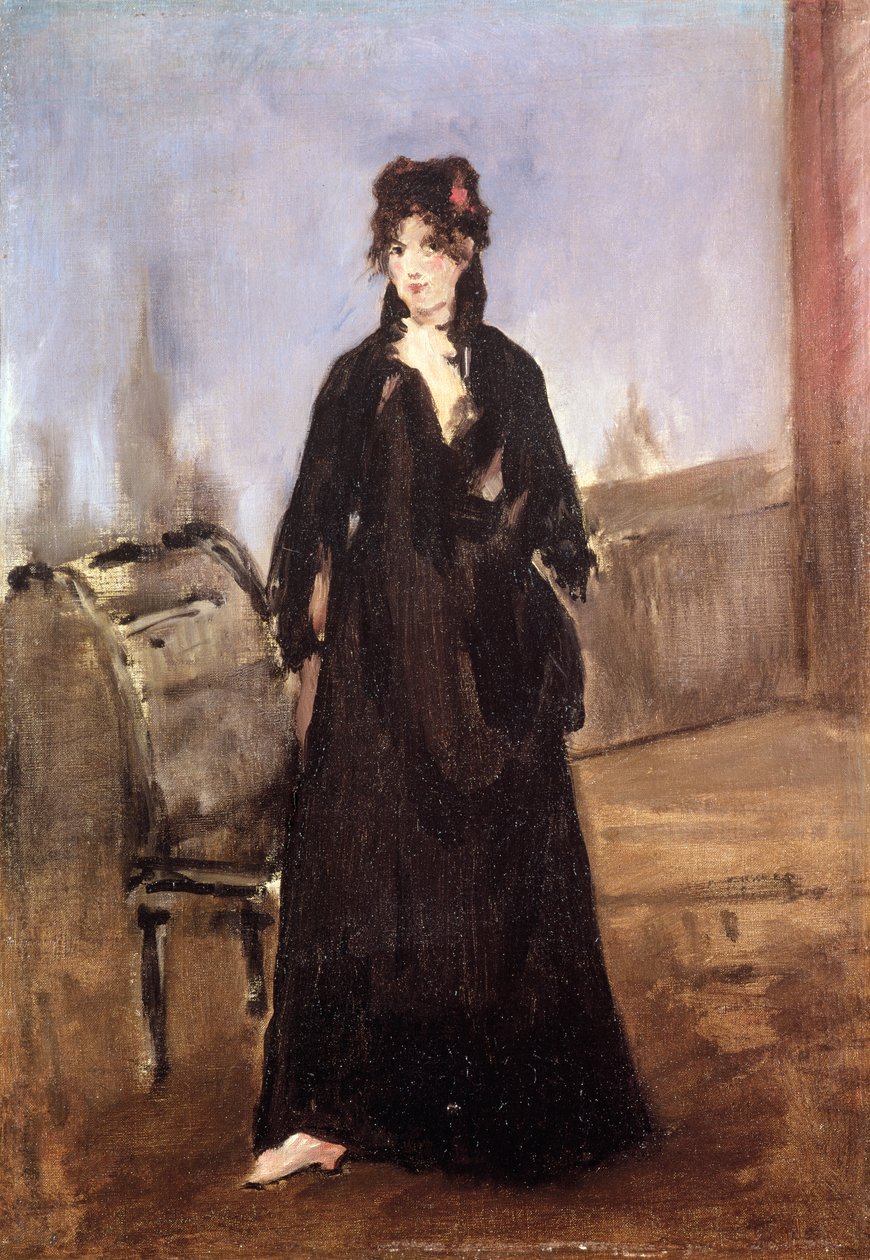 Portret Berthe Morisot (1841-95) w różowych butach, 1872 autorstwa Édouard Manet