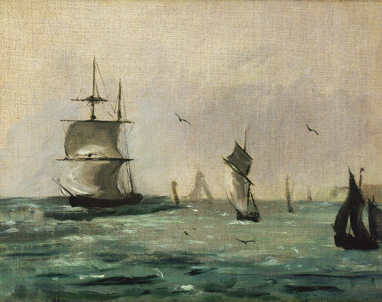 Żaglowce i Mewy autorstwa Édouard Manet