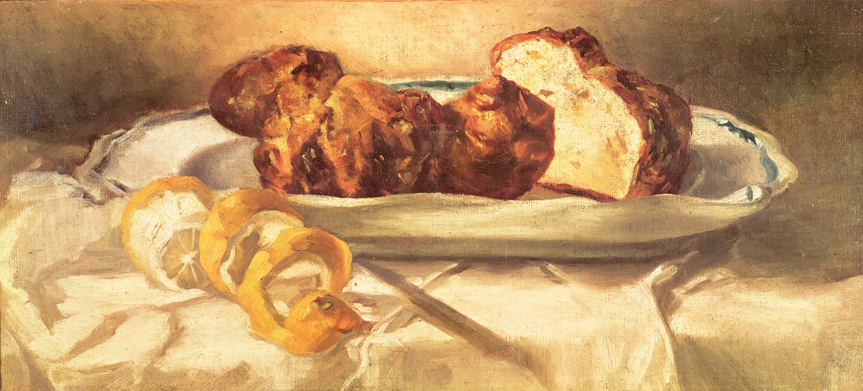 Martwa natura z brioszkami i cytryną, 1873 autorstwa Édouard Manet