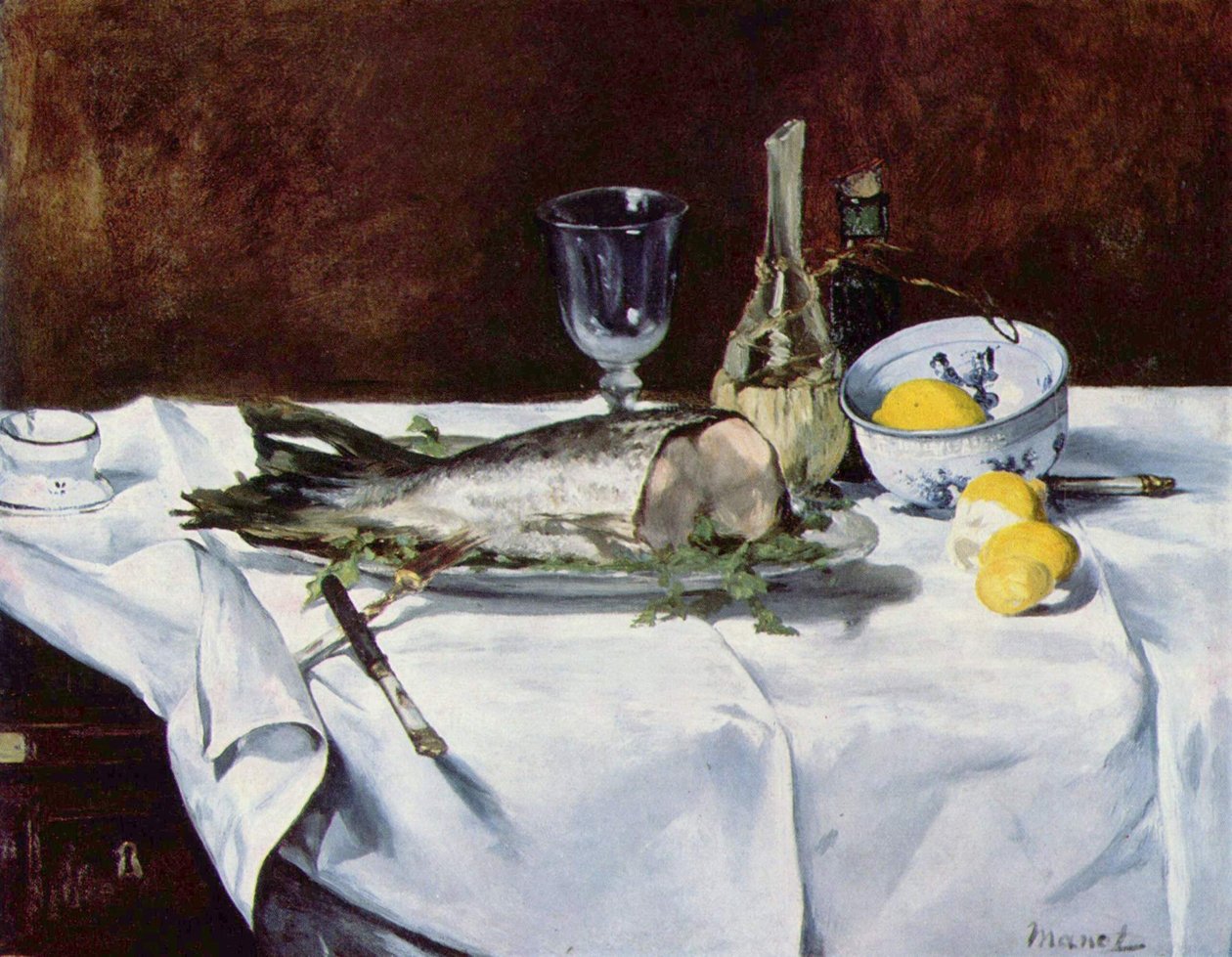 Martwa natura z łososiem autorstwa Édouard Manet