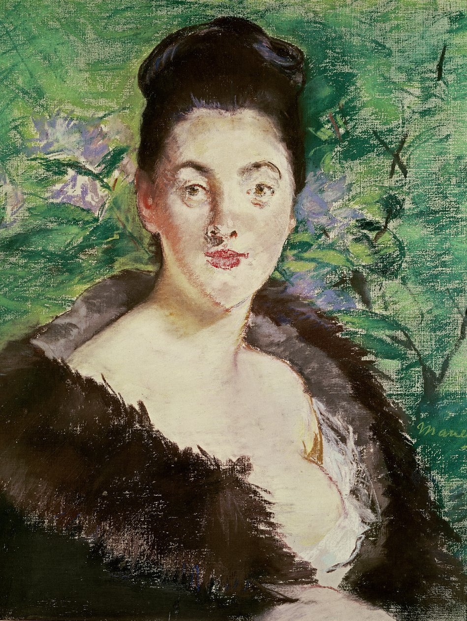 ښځه په فر کوټ (پاسټل) پولو کې autorstwa Édouard Manet