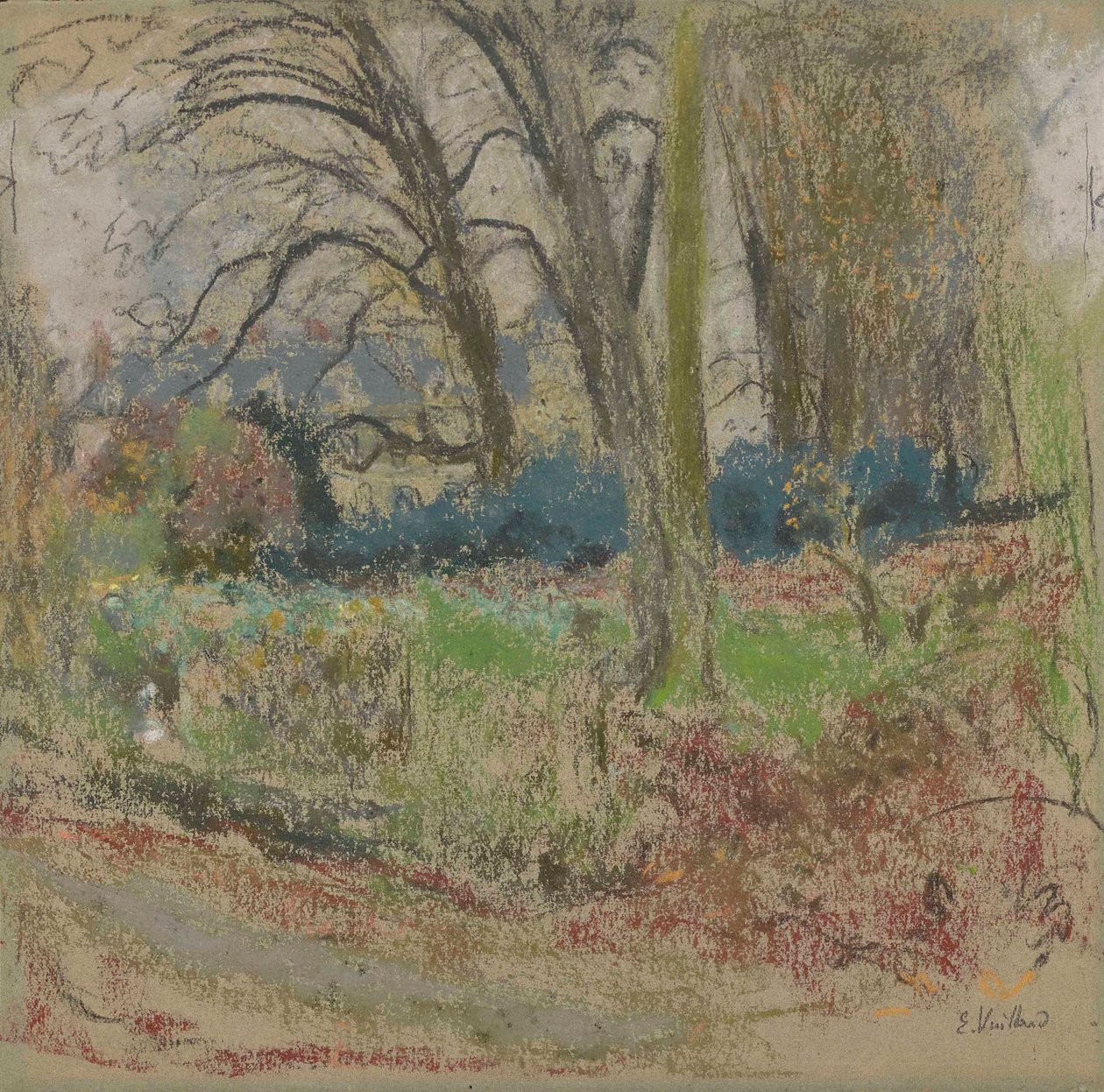 Zimowy krajobraz w Les Clayes autorstwa Edouard Vuillard