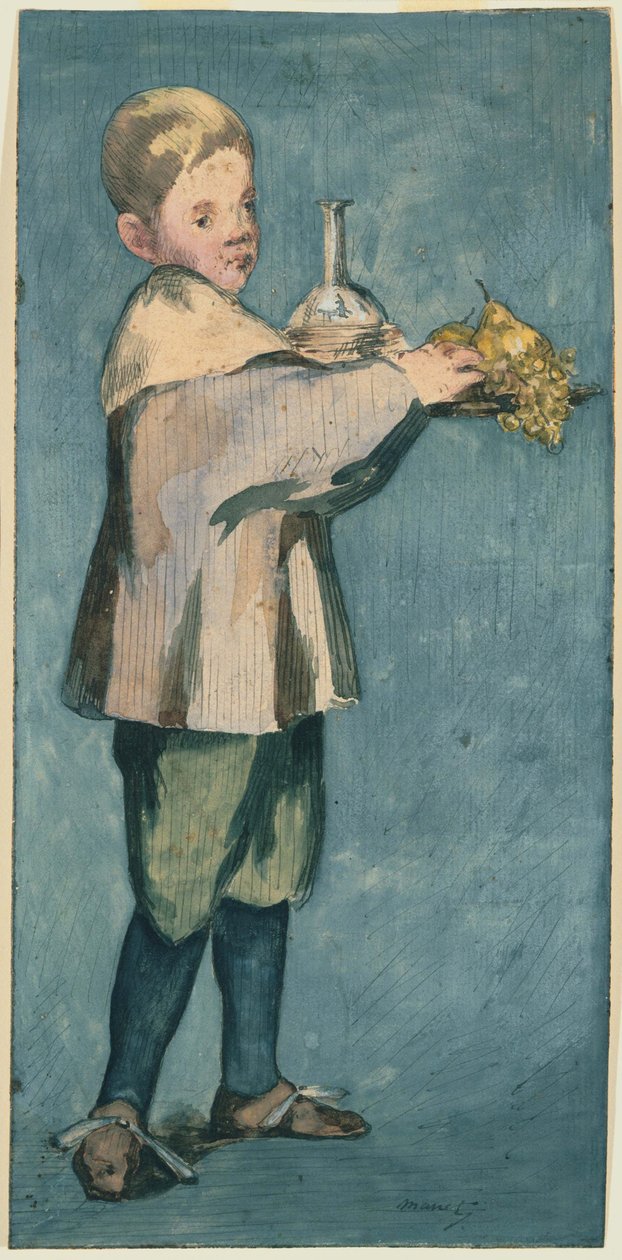 Chłopiec niosący tacę autorstwa Édouard Manet