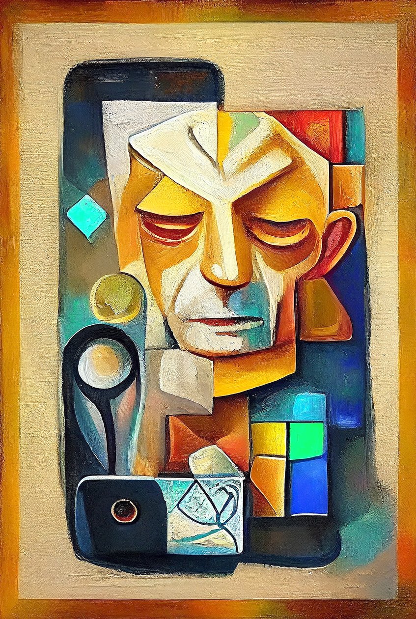 Sztuka inspirowana Picassem, abstrakcyjne malarstwo surrealistyczne, druk artystyczny na żądanie autorstwa F. Abderrahim