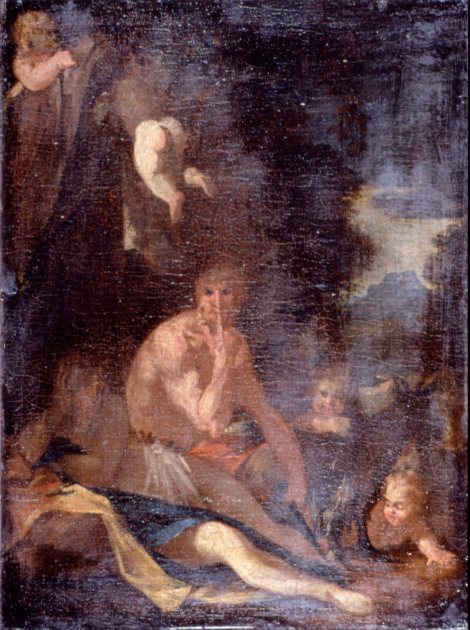 Nimfa i Satyr autorstwa Nicolas Poussin