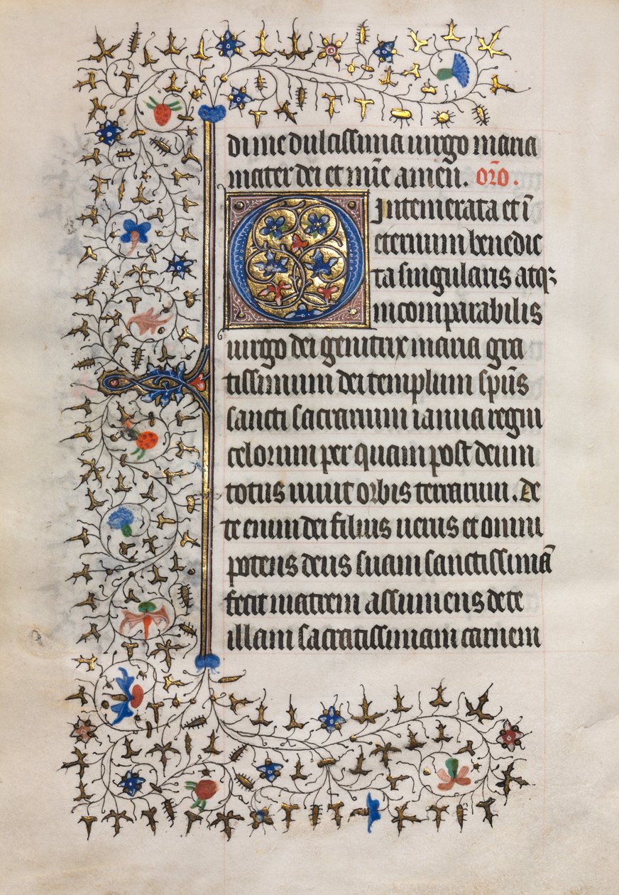 Book of Hours (Użycie Paryża): zdobione inicjały autorstwa follower of Boucicaut Master